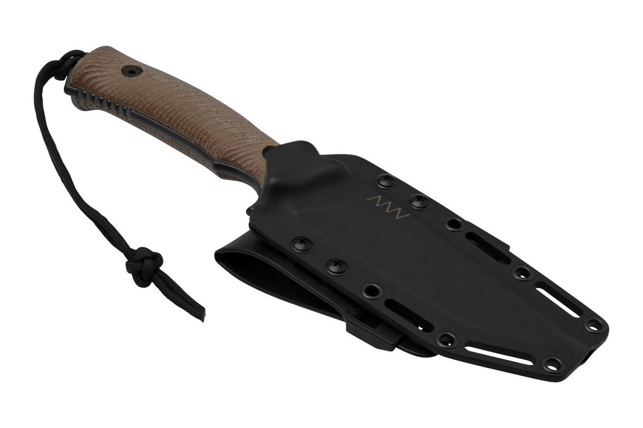 ANV Knives M311 SPELTER DLC Camo Elmax, Coyote Micarta Handle, Black Kydex Sheath, survivalmes