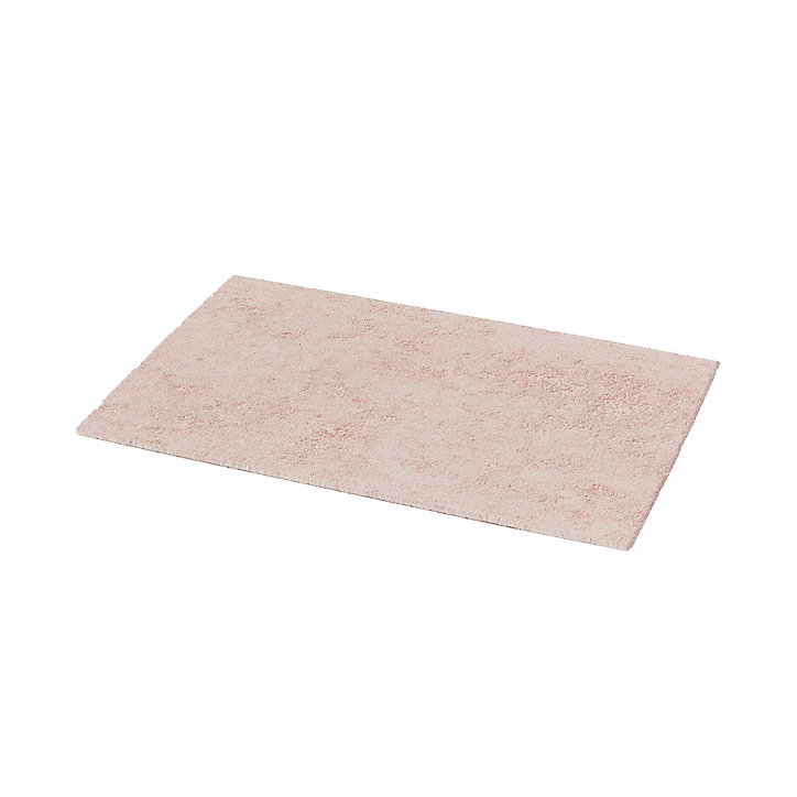 Tapis de bain rectangulaire GoodHome Koros coloris rose nude en coton L.80 x l.50 cm