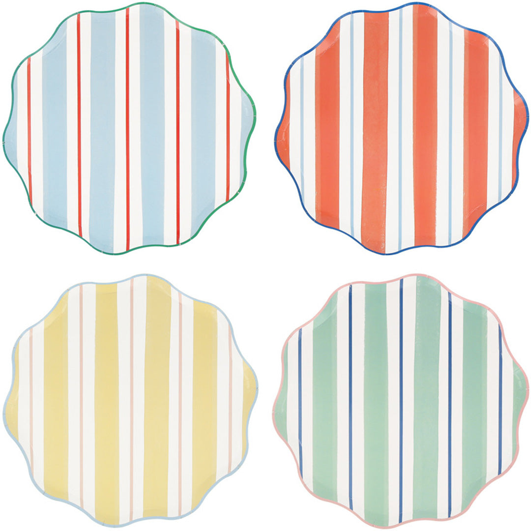 Meri meri borden preppy stripe - large - 8st