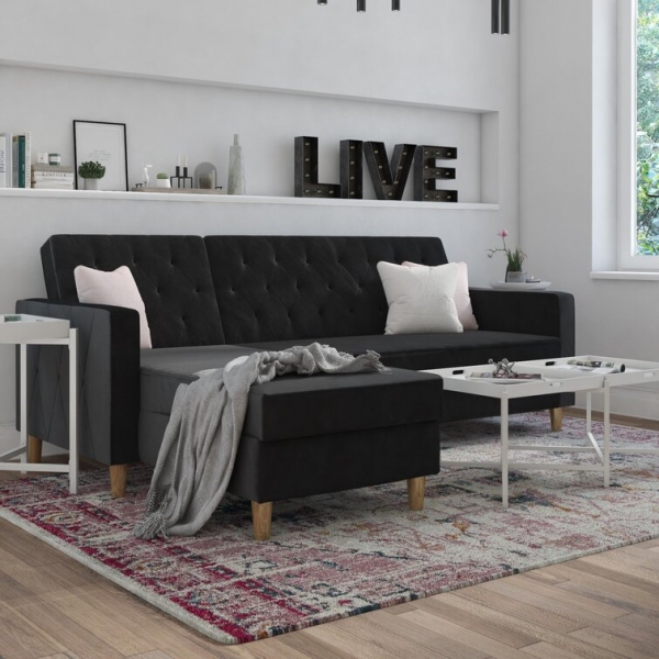 Liberty 84&prime;&prime; Wide Reversible Sleeper Sofa & Chaise
