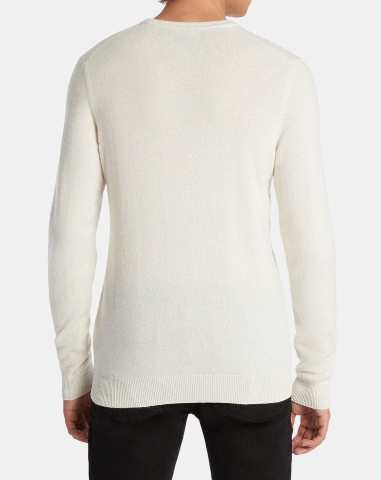 Galeries Lafayette Pull 100% Cachemire Machron col rond écru