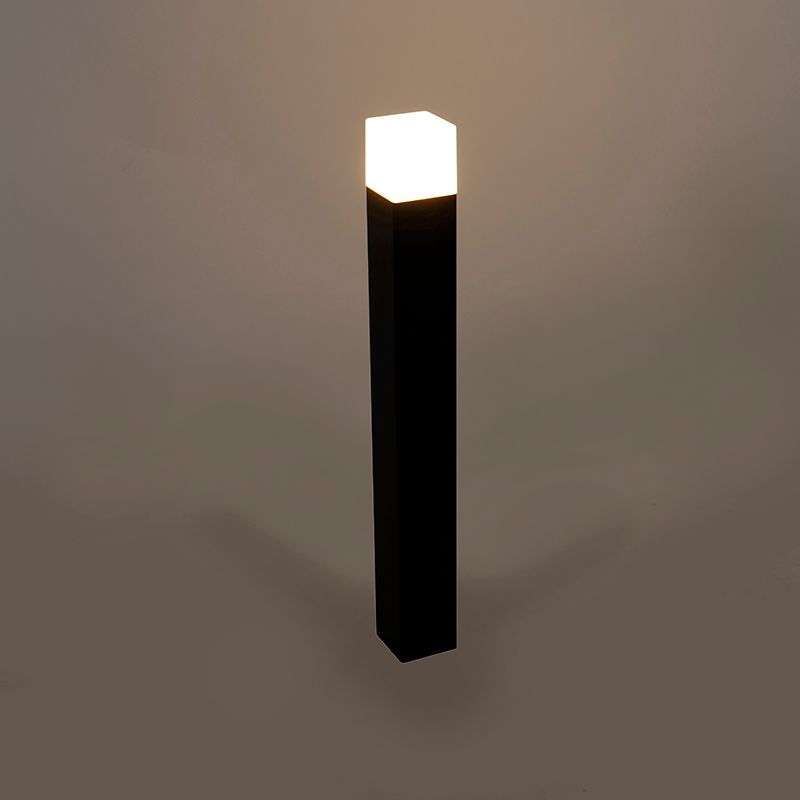 Buiten paaltje zwart opaal glas 70 cm grondpin en kabelmof - Denmark