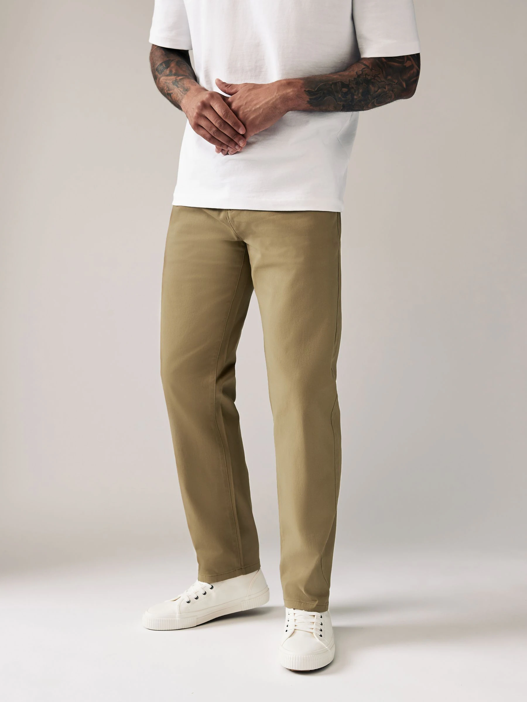 Lichtbruin - Straight fit - Stretchy chino