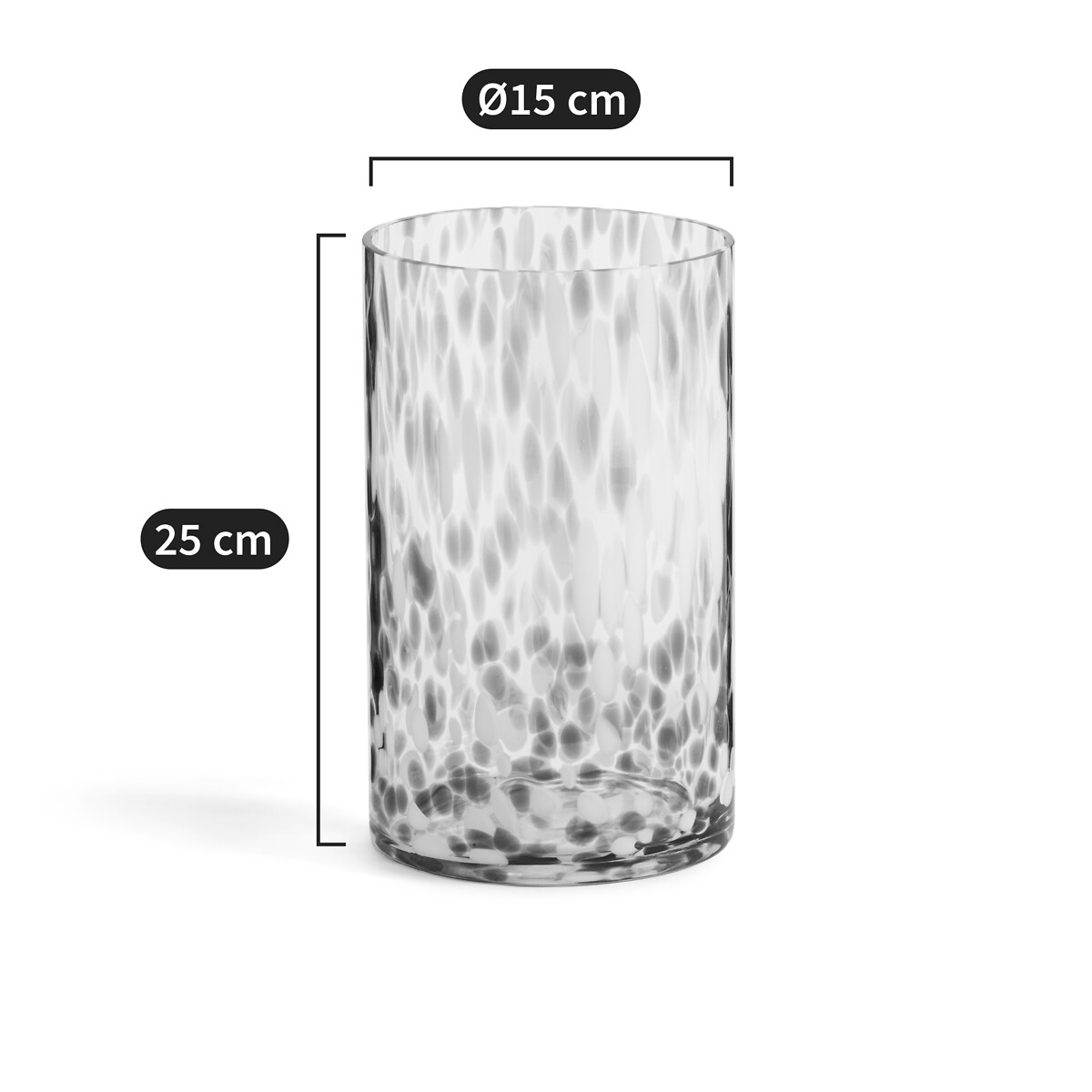 LA REDOUTE INTERIEURS<br>Vaso de vidro salpicado Alt.25 cm Giori