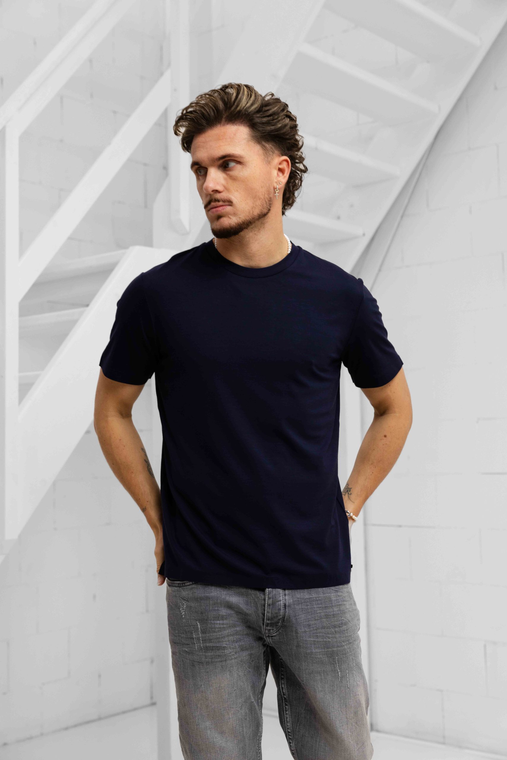 Dadado Bari T-Shirt Heren Donkerblauw