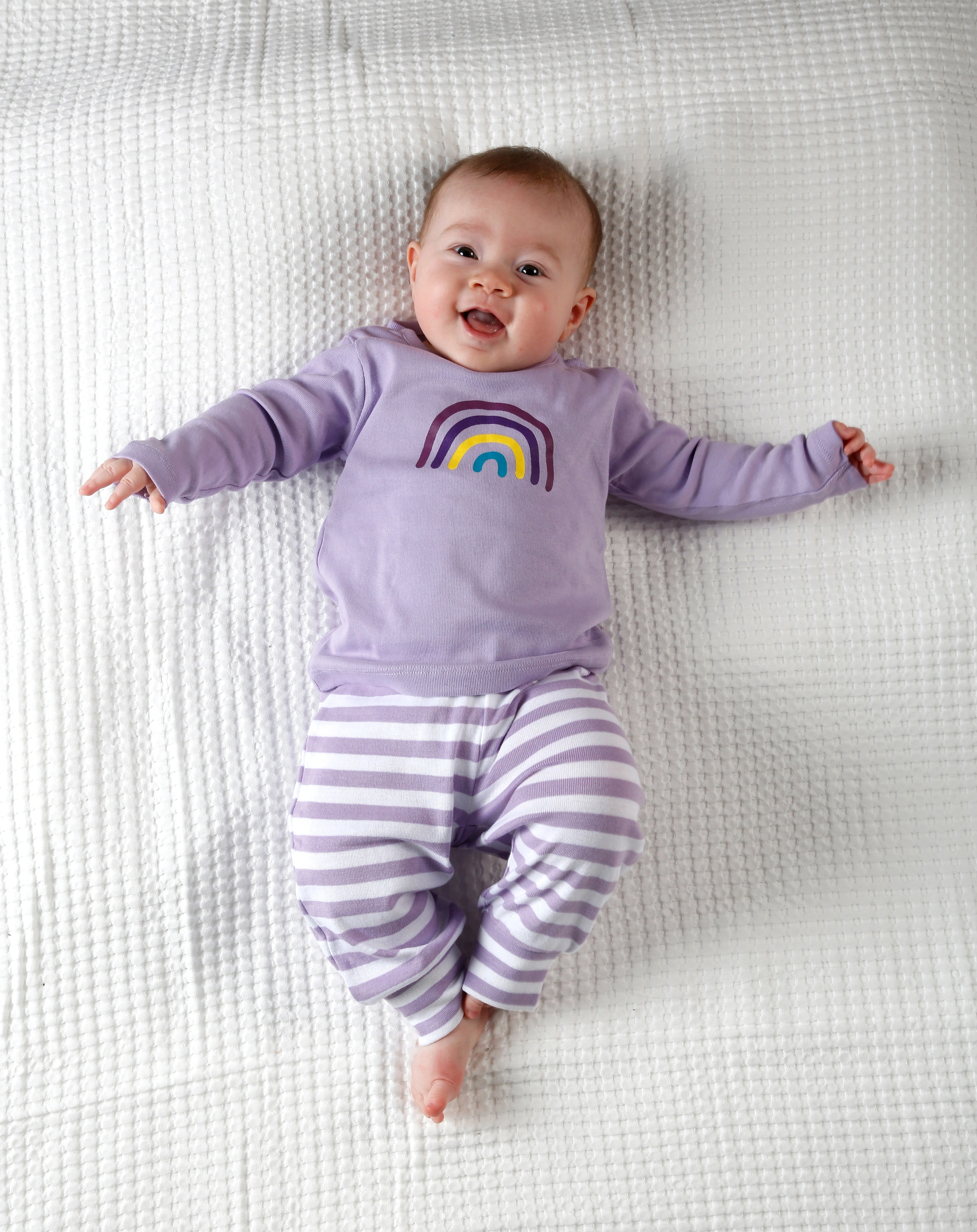 Schlupfhose REGENBOGEN 2er-Pack in weiß/flieder