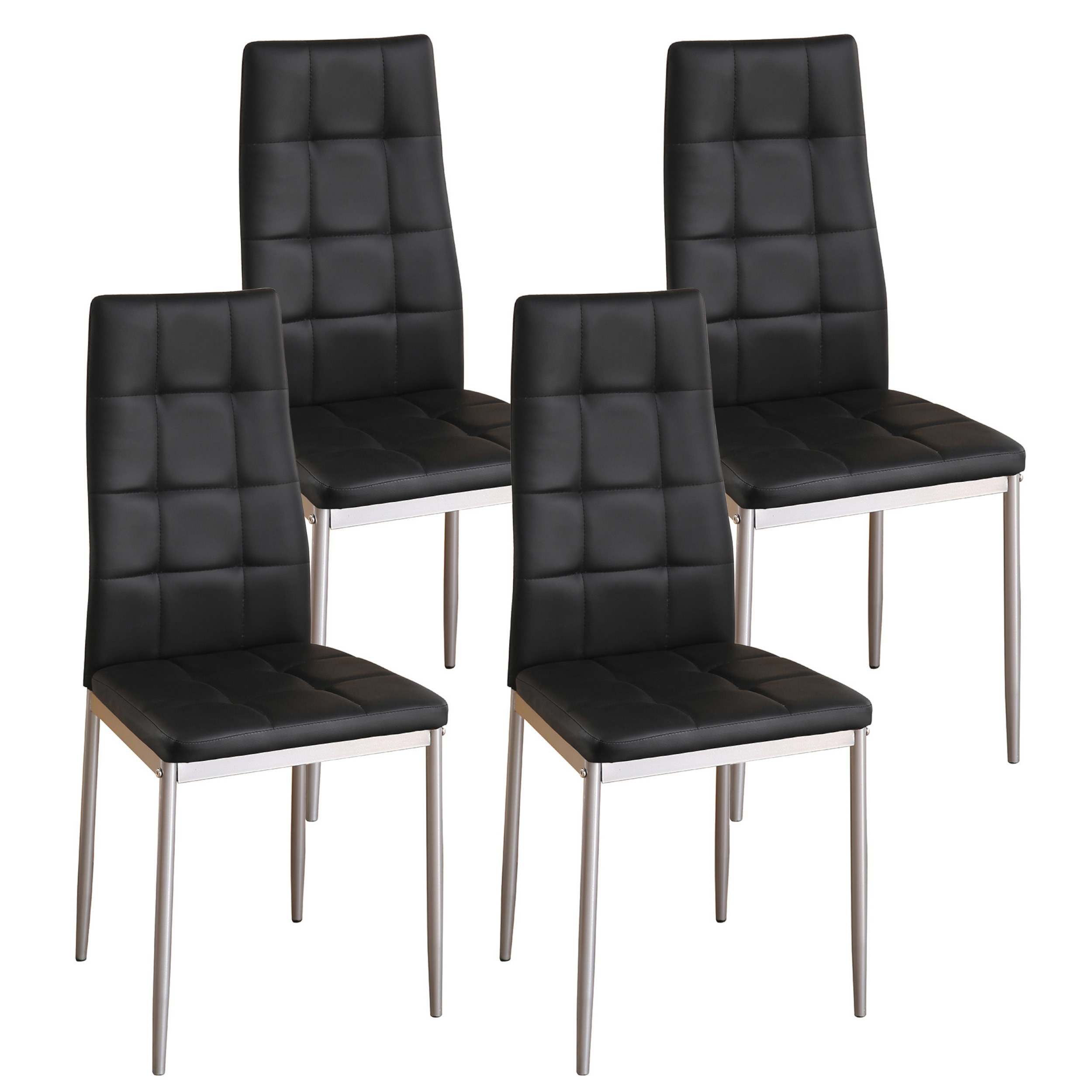 Esszimmerstuhl Leder MARC 4er Set schwarz