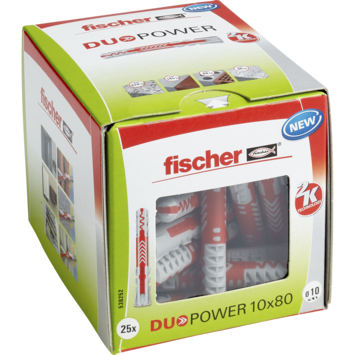 Fischer Universeelplug DuoPower 10x80 mm 25 stuks