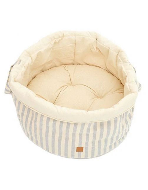 Pet & Co. Louis Striped Canvas - Hondenmand - 45 cm Blauw S
