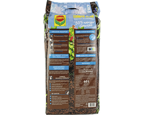 COMPO SANA kwaliteits potgrond, 60 L, ca. 50% minder gewicht