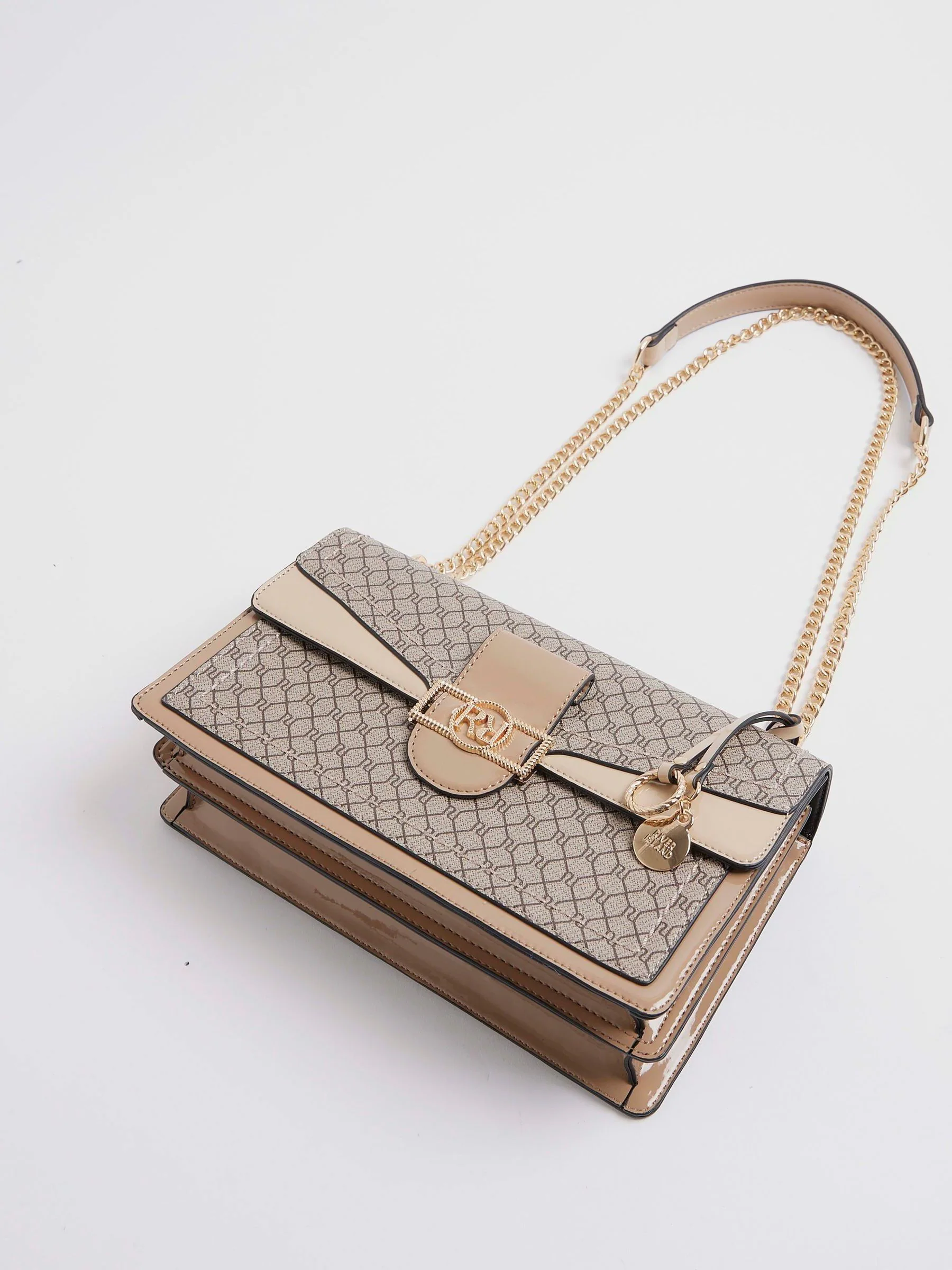 River Island Monogram Panelled Shoulder Bag