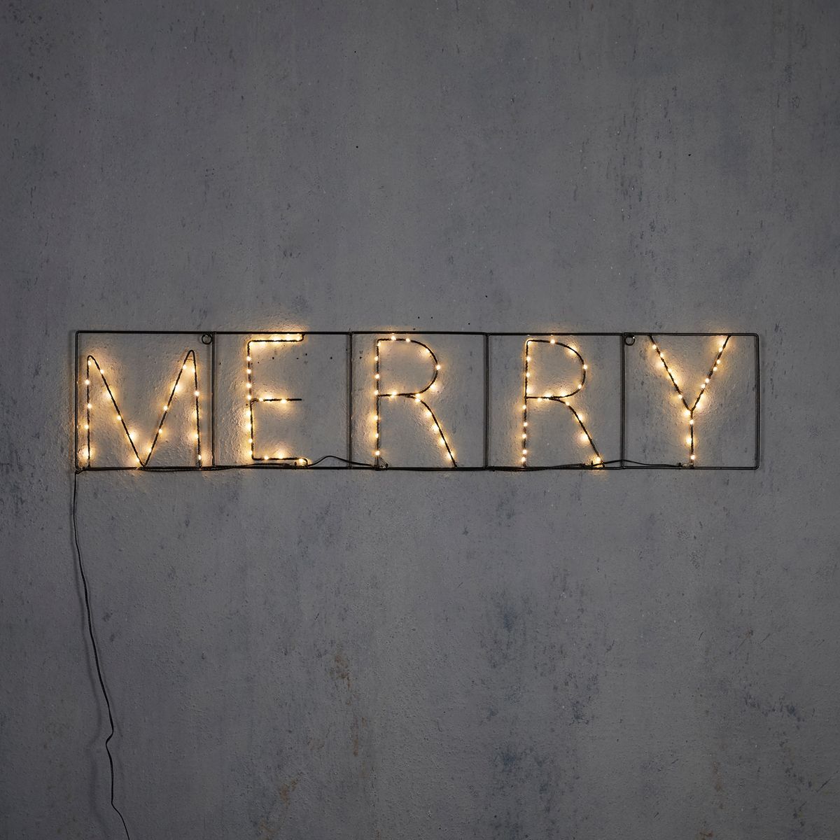 Kerst wandlamp zwart MERRY incl. LED met timer IP44 - Yoro