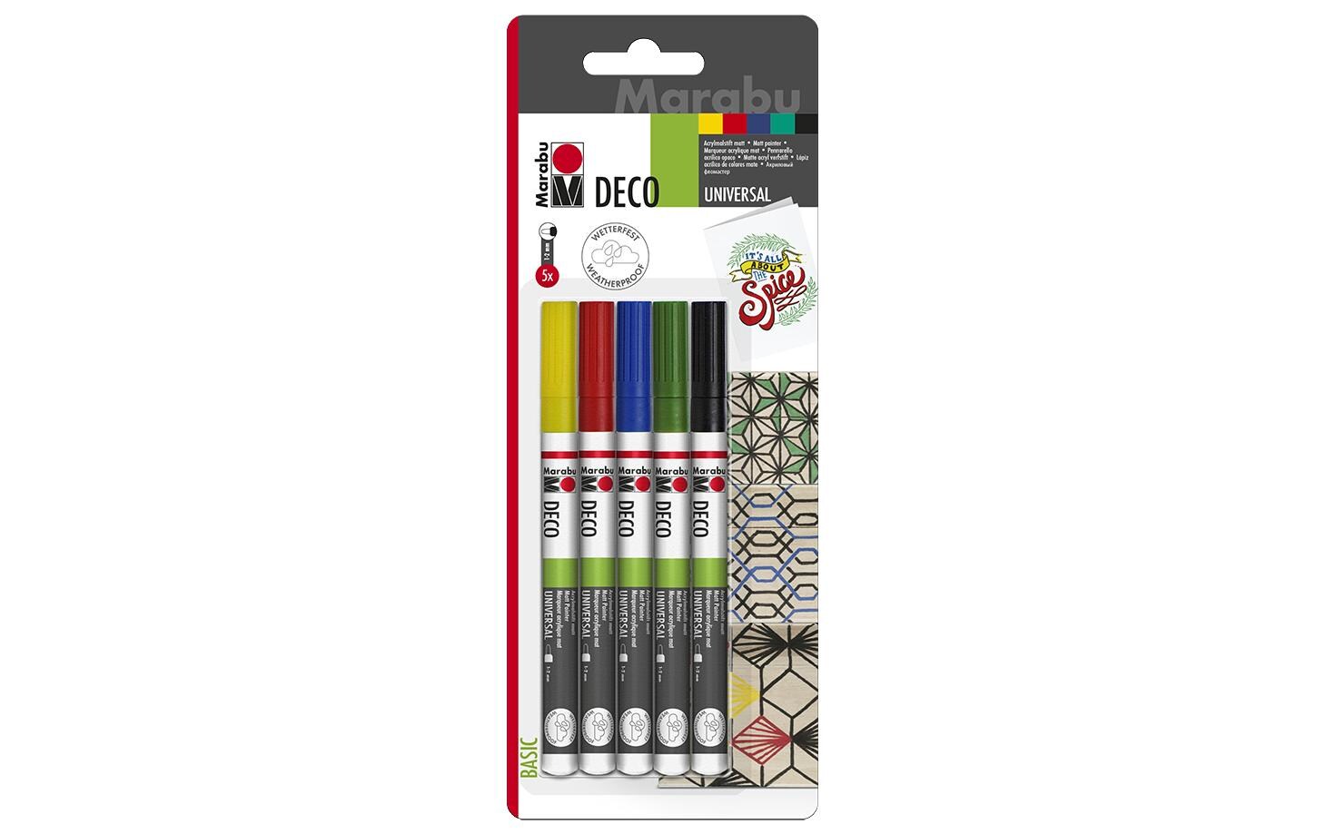Acrylmarker Deco Painter 1 - 2 mm, 5 StückMarker auf Wasserbasis