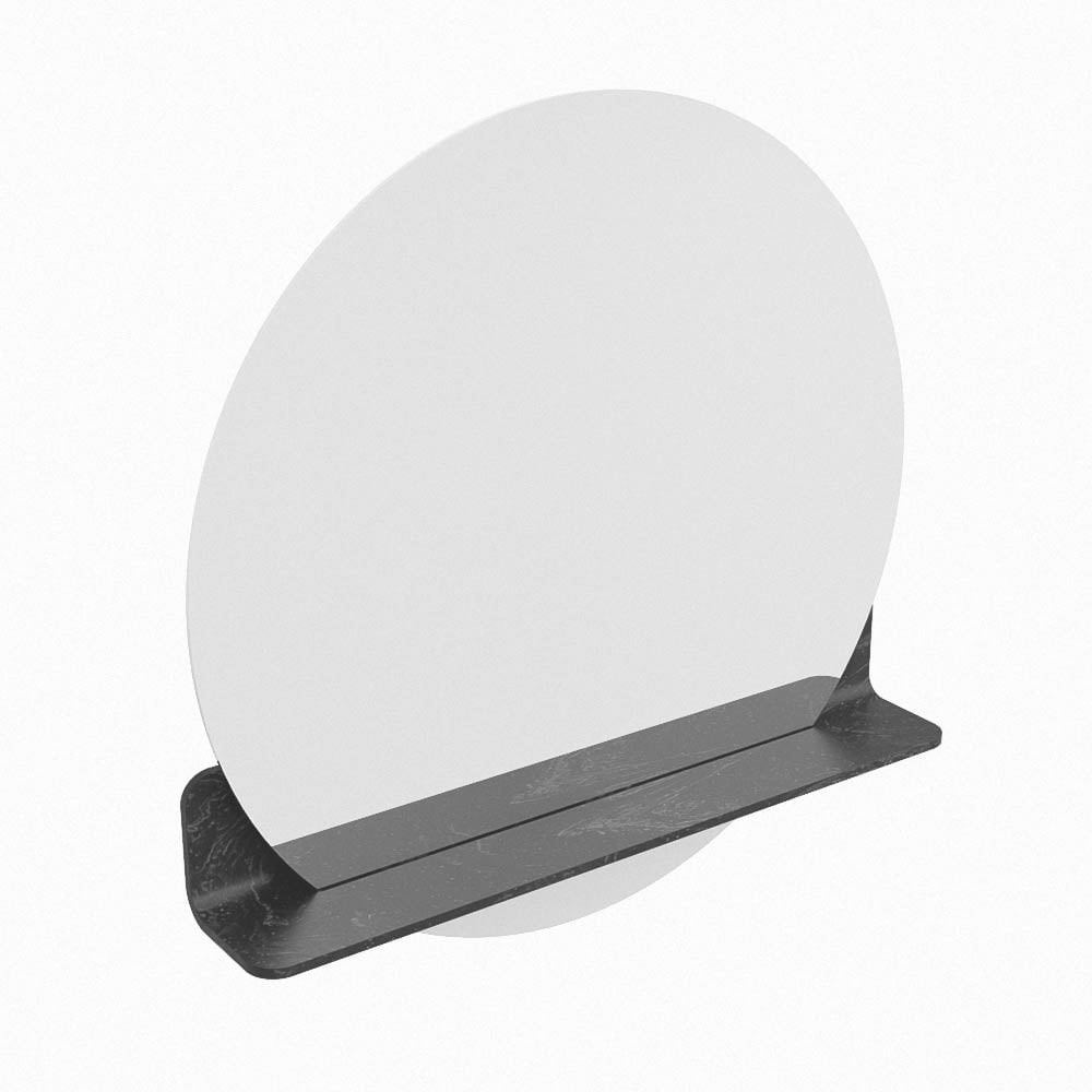 Mondiaz Spot spiegel rond Ø70cm met planchet lava