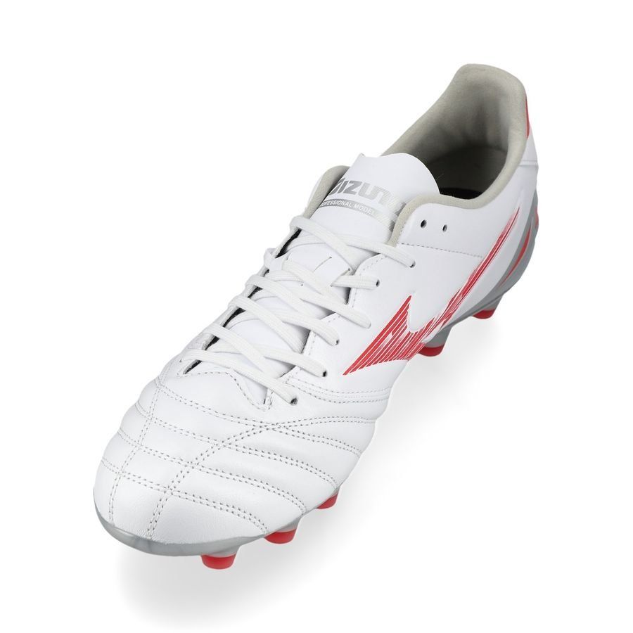 Mizuno Morelia Neo IV Pro FG/AG Charge - Blanc/Radiant Red