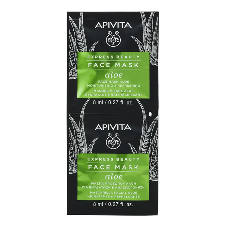 Masque visage hydratant et rafraîchissant à l'aloe 2x8ml