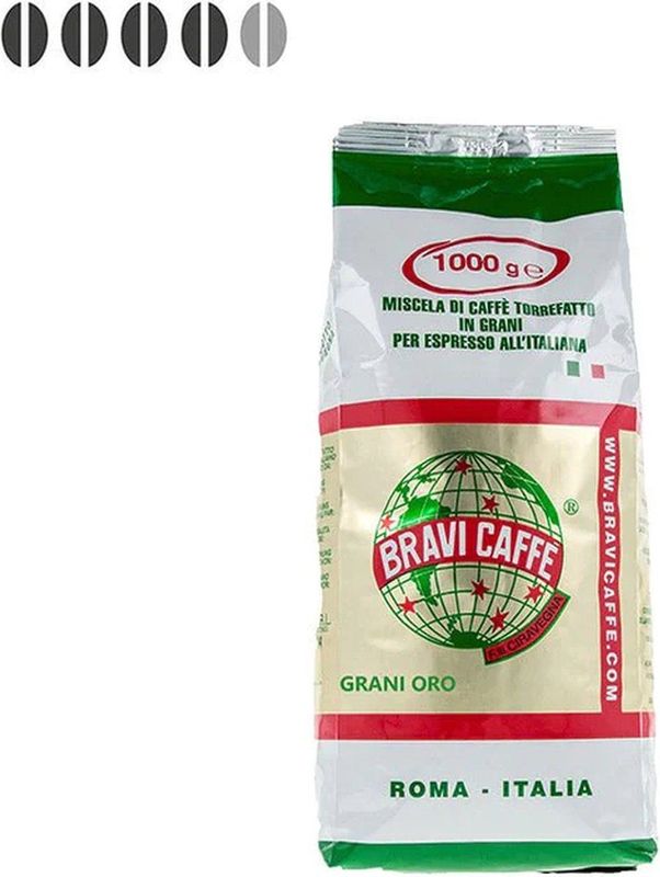 Bravi - Caffè Grani Oro - Koffiebonen - 1kg - 35% Arabica 65% Robusta