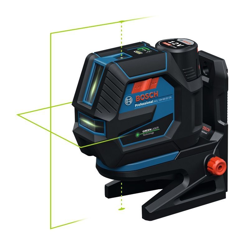 Bosch Professional GCL 12V-50-22 CG Punt- en kruislijnlaser groen   BT 150 statief 12V Basic Body met batterijhouder - 0601066S01