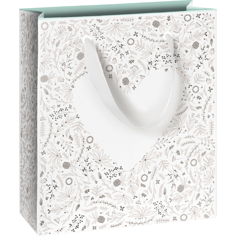 Stewo Geschenktüte Eldana, weiss, 18 x 21 x 8 cm, 1 Stück