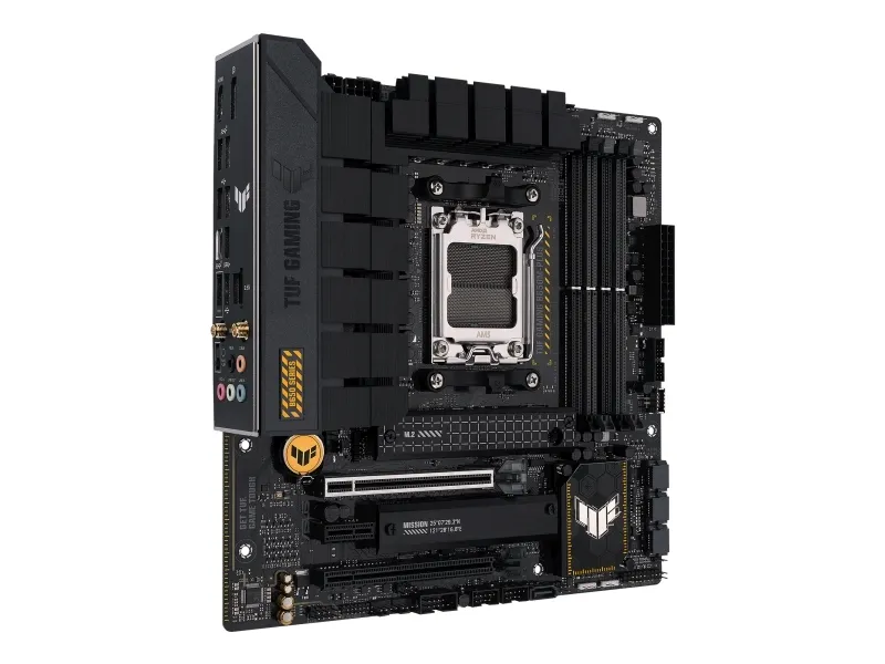 [OUTLET] - ASUS TUF Gaming B650M-Plus WIFI - Bundkort - micro ATX - Socket AM5 - AMD B650 Chipset - USB-C 3.2 Gen 2x2, USB 3.1 Gen 2, USB 3.2 Gen 2, USB-C 3.2 Gen 1 - 2.5 Gigabit LAN, Bluetooth - onboard grafik (CPU påkrævet) - HD Audio (8-kanaler)