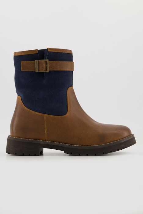 Leder-Boots, Ledermix, Schnalle, Weite H
