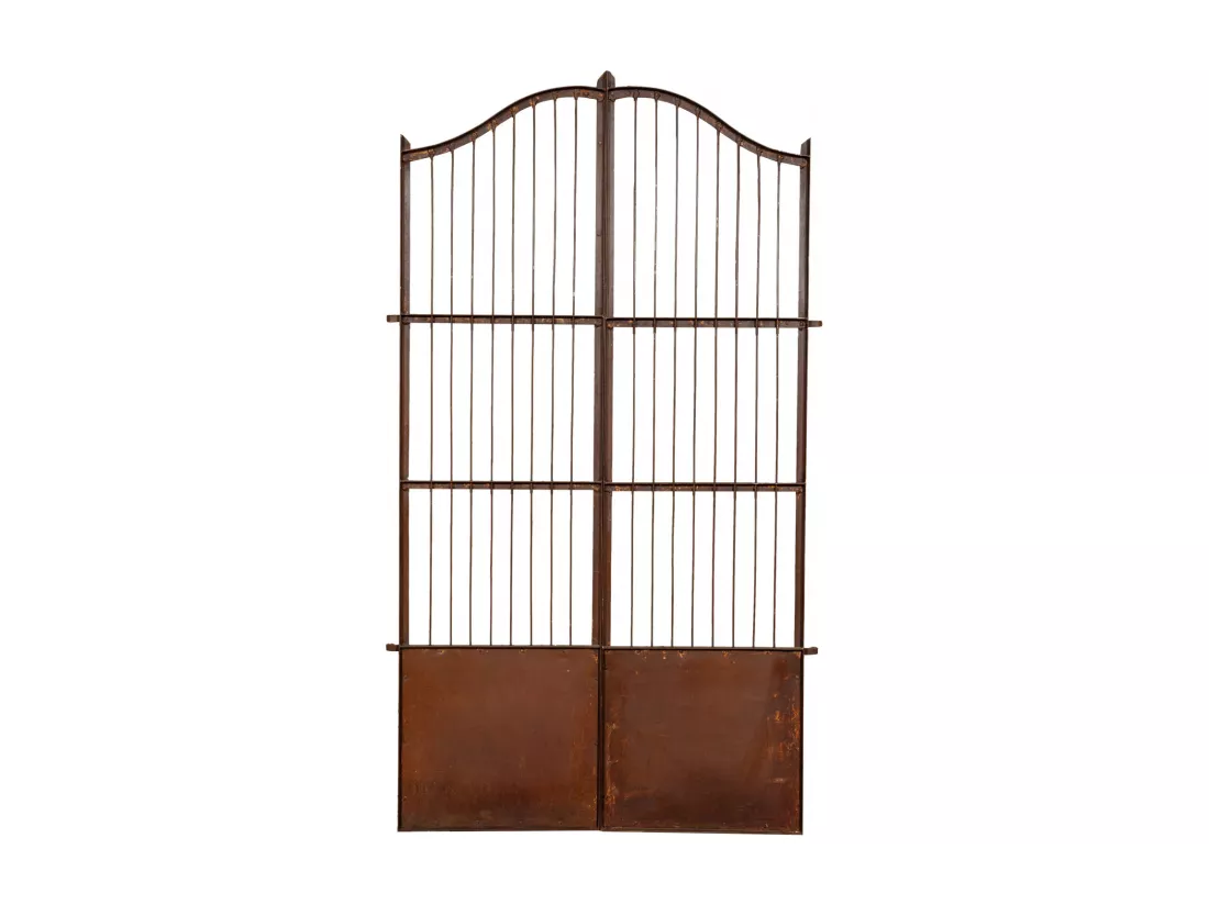 BISCOTTINI Portail - Fer Forgé Finition Antique - Clôture en Fer - Portail en Métal - Porte Décorative - Portail d'Entrée - 118x6x200cm - Une Pièce
