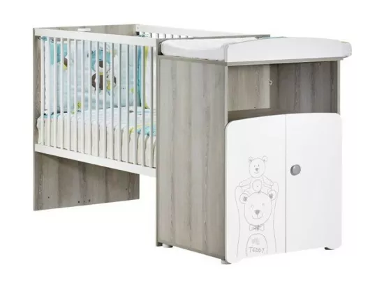 BABY PRICE TEDDY Lit Bebe Combine Evolutif 120x60 en 90x190
