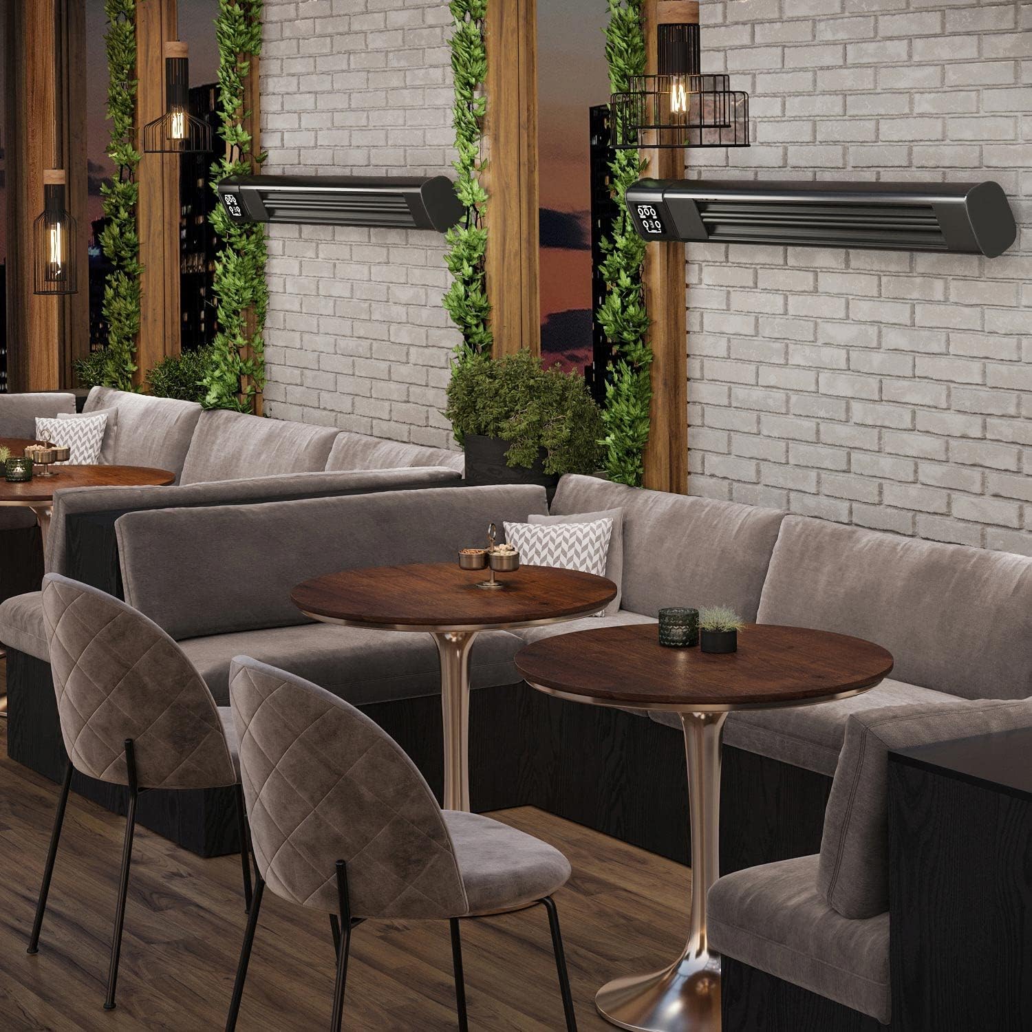 FERNANDO | Deckenheizstrahler | Schwarz | 2400W | 3 Heizstufen | IP65 | Fernbedienung | Infrarotstrahler| Terrassenheizstrahler | Timer | Innen – Außen