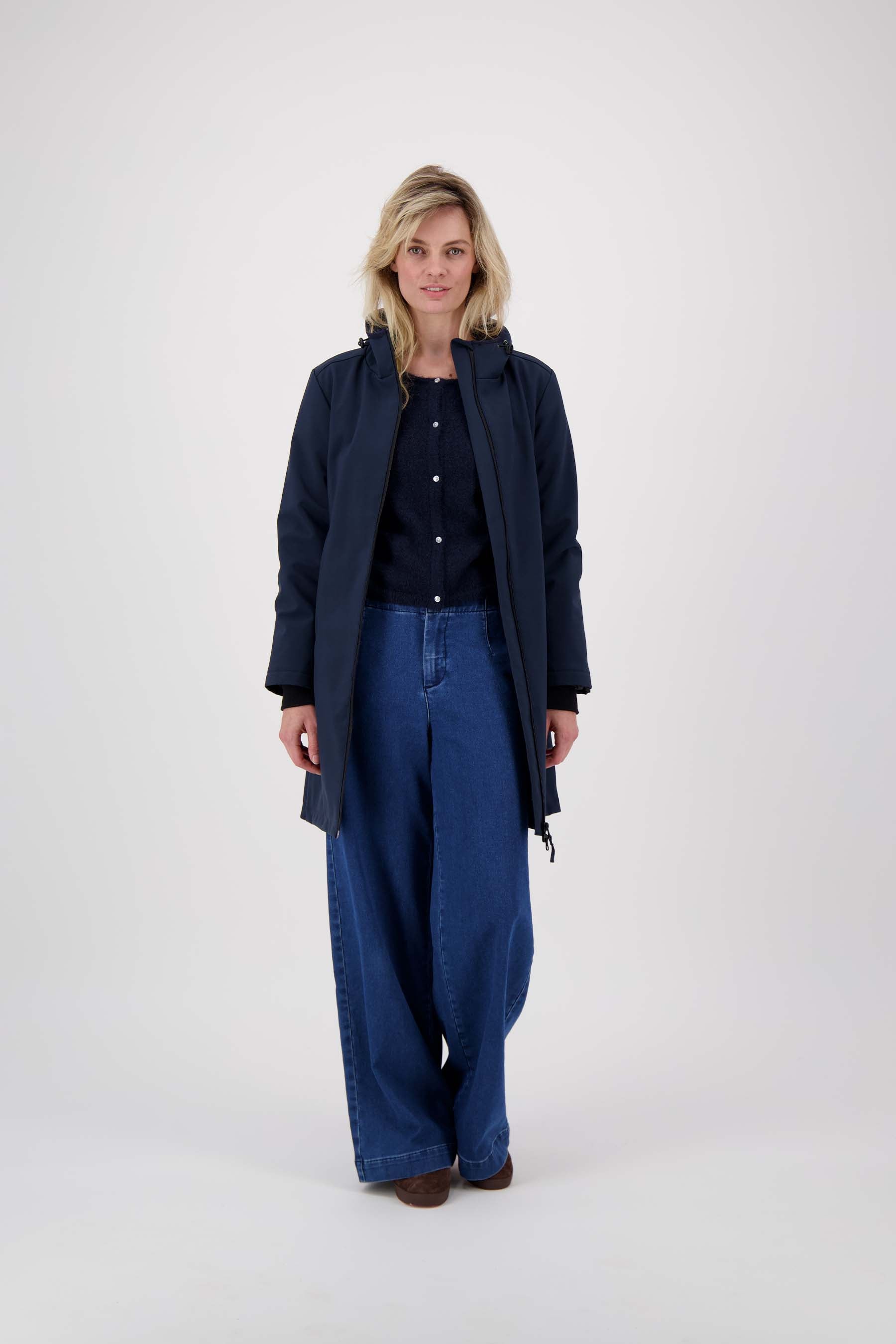 lange softshell jas met zachte binnenkant