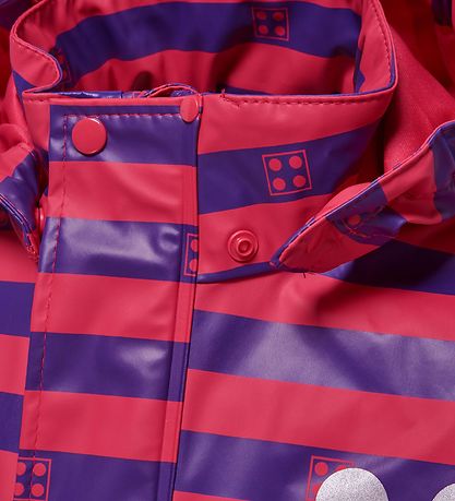 LEGO? Wear Regnjakke - MørkPink/Lillastribet