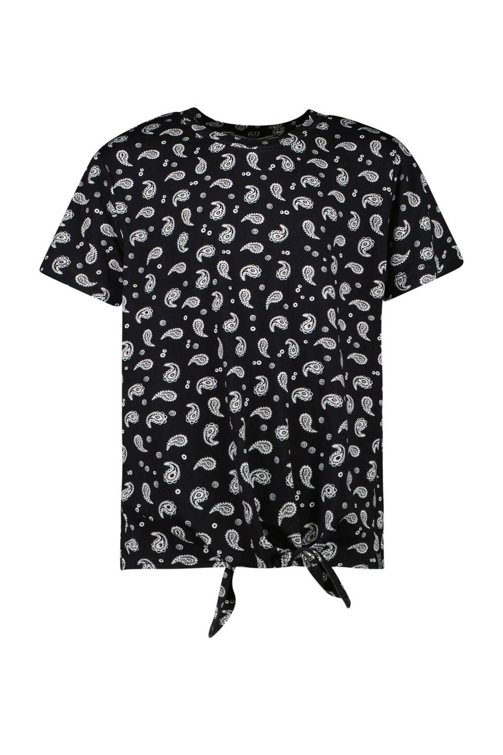 Cars T-shirt RUNA met paisleyprint zwart/wit