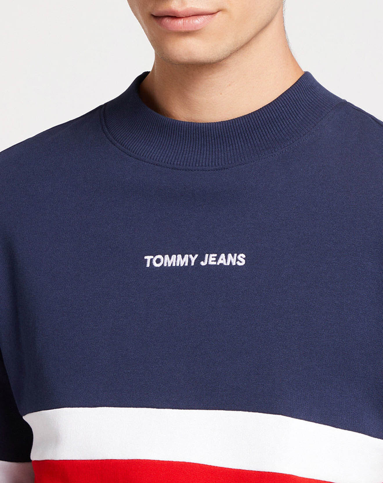 Tommy Jeans Sweat col rond Colorblock bleu/rouge/blanc