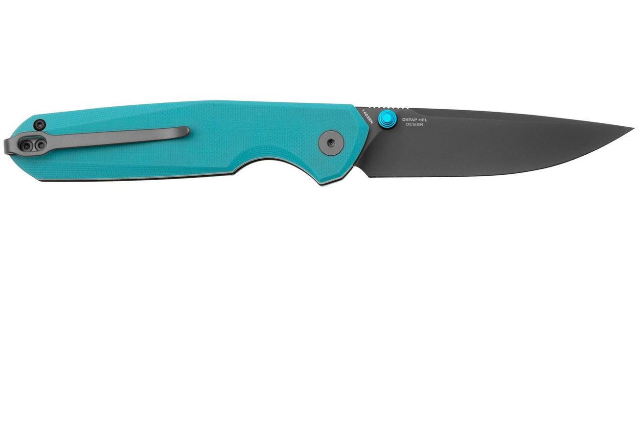 Bestechman Velix BMK07D PVD 14C28N, Blue G10 zakmes, Ostap Hel design