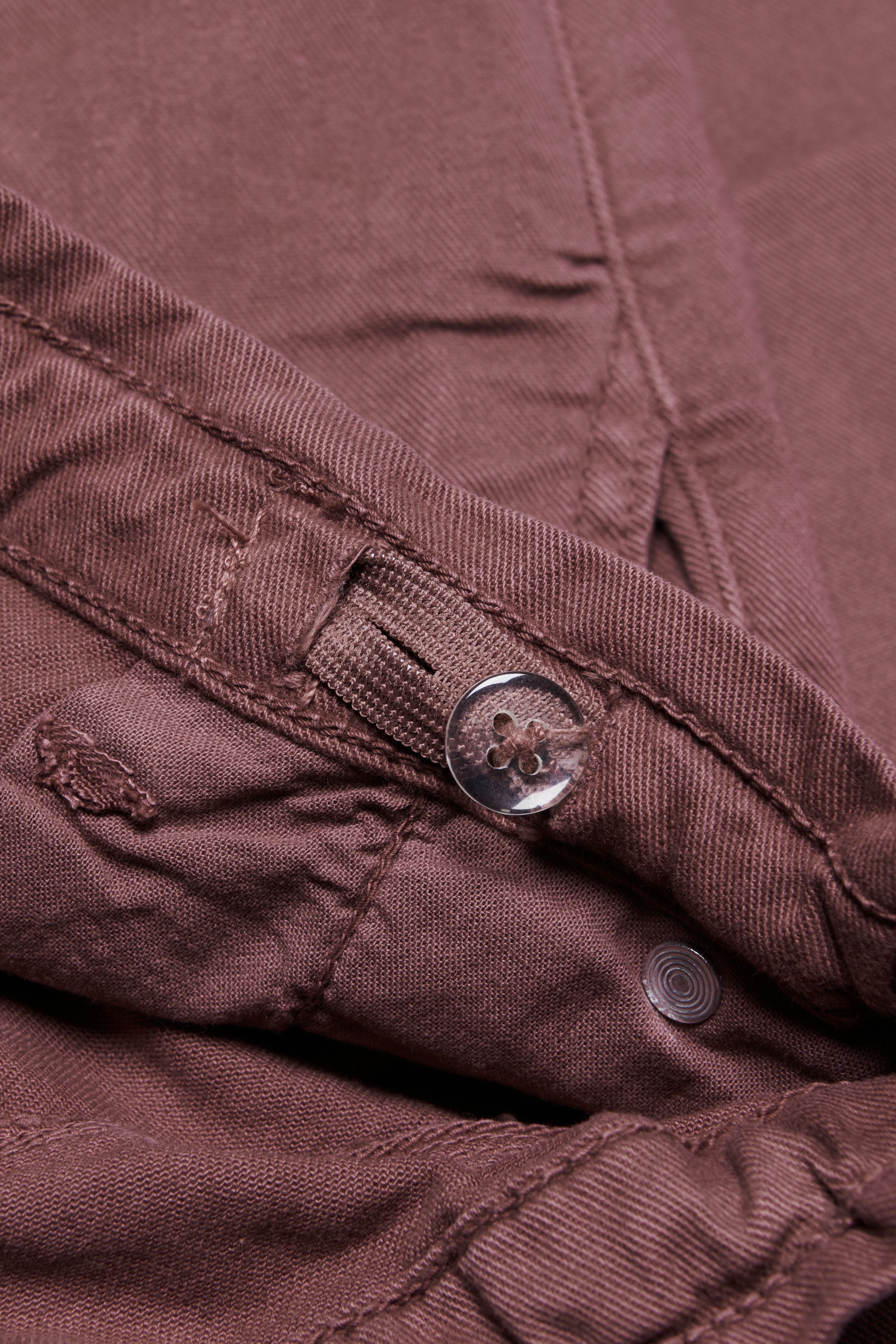 KOGNEW Mittlere Taille Verkürzt Hose mit weitem Beinschnitt Rose Brown