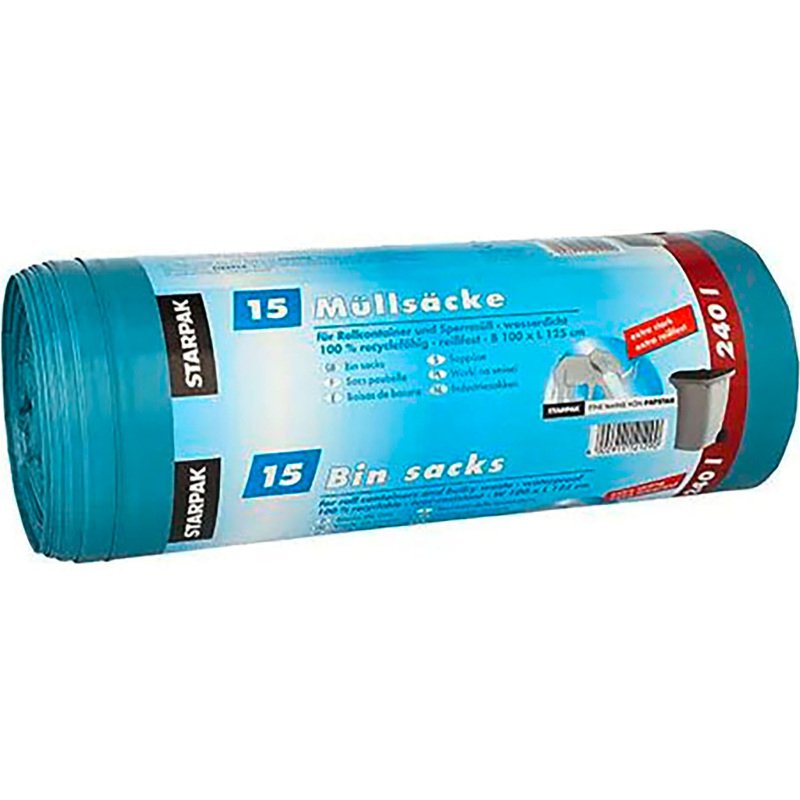 Sac poubelle LDPE, 240 litres, bleu