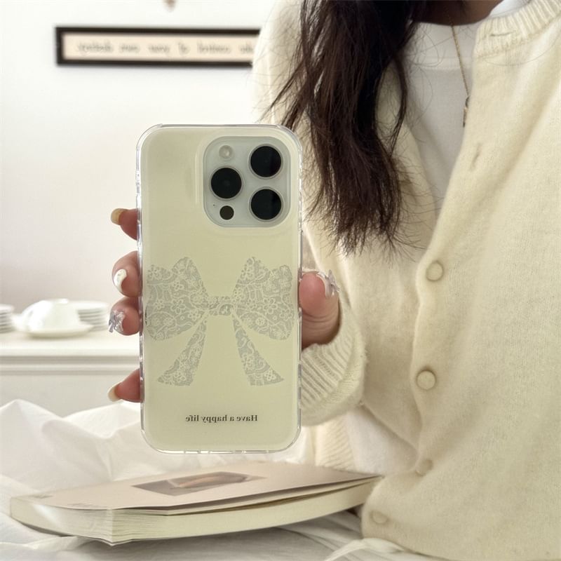 Fonekase - Kanten strik telefoonhoesje - Apple iPhone 16 Pro Max / 16 Pro / 16 Plus / 16 / 15 Pro Max / 15 Pro / 15 Plus / 15 / 14 Pro Max / 14 Pro / 14 Plus / 14 / SE / 13 Pro Max / 13 Pro / 13