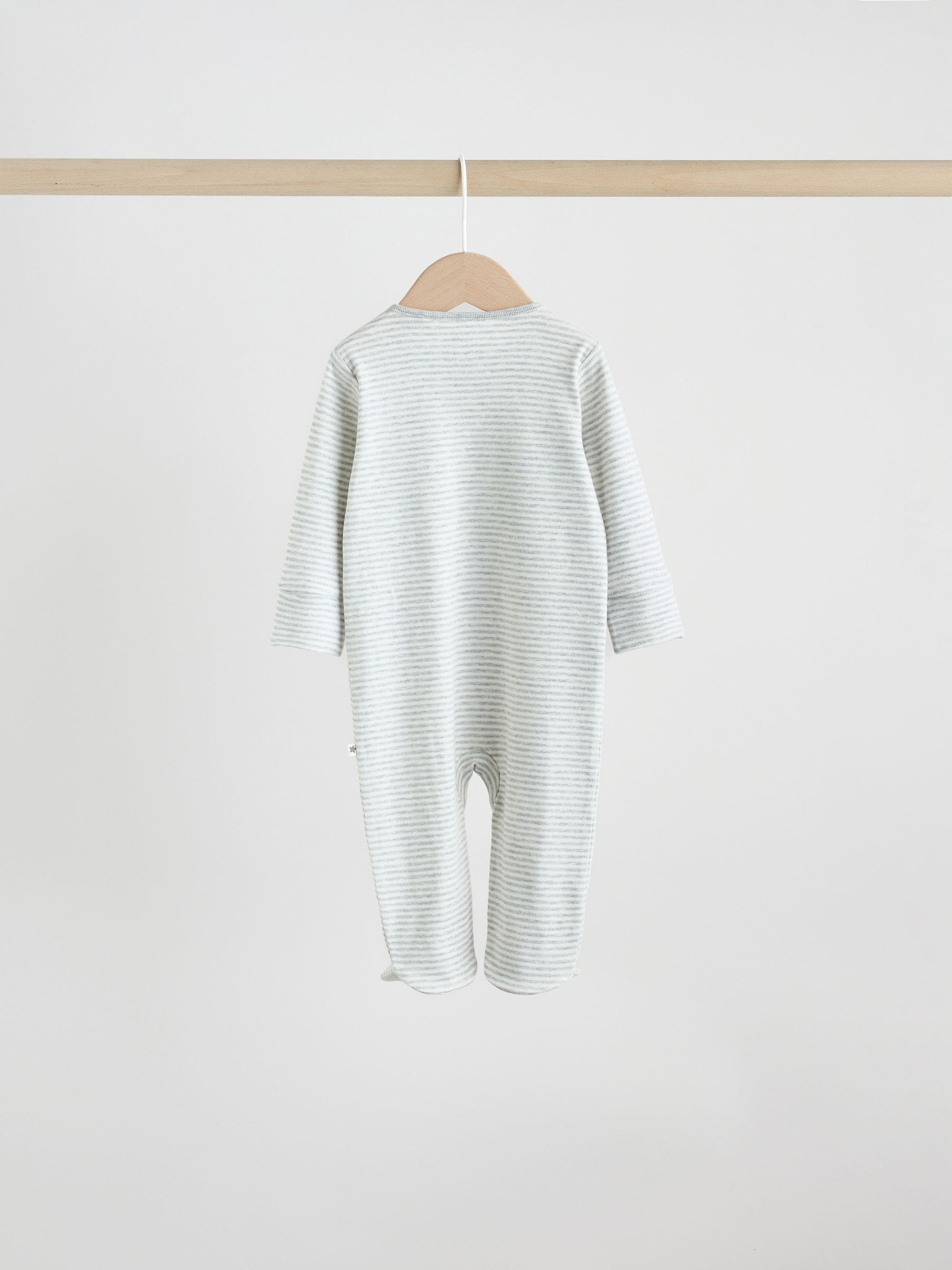 Grijs - Baby Popper Sleepsuits 3 Pack