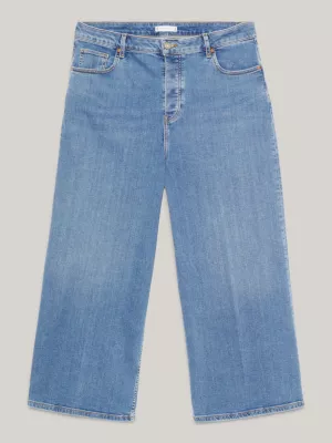 Calça jeans Curve de cintura alta e pernas largas até o tornozelo