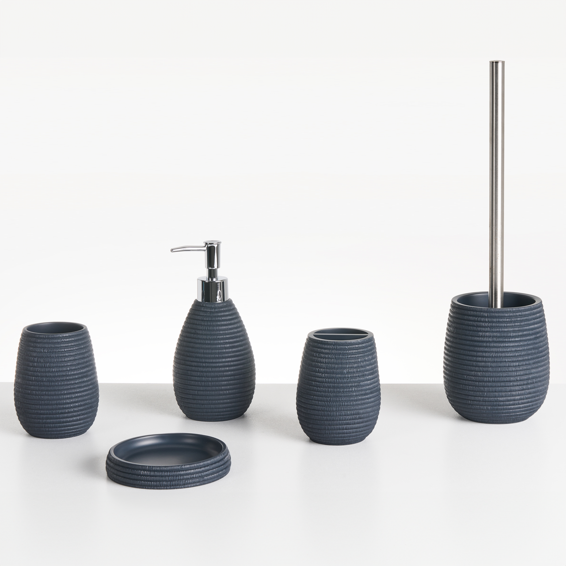 Beliani - QUILCA - Badkameraccessoireset - Donkerblauw - Polyresin