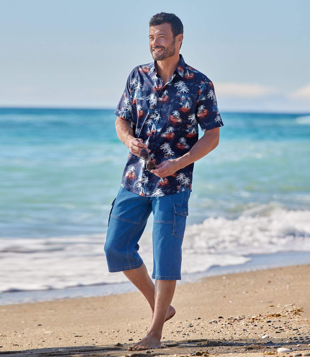 Pantacourt Cargo Jean Stretch Confort