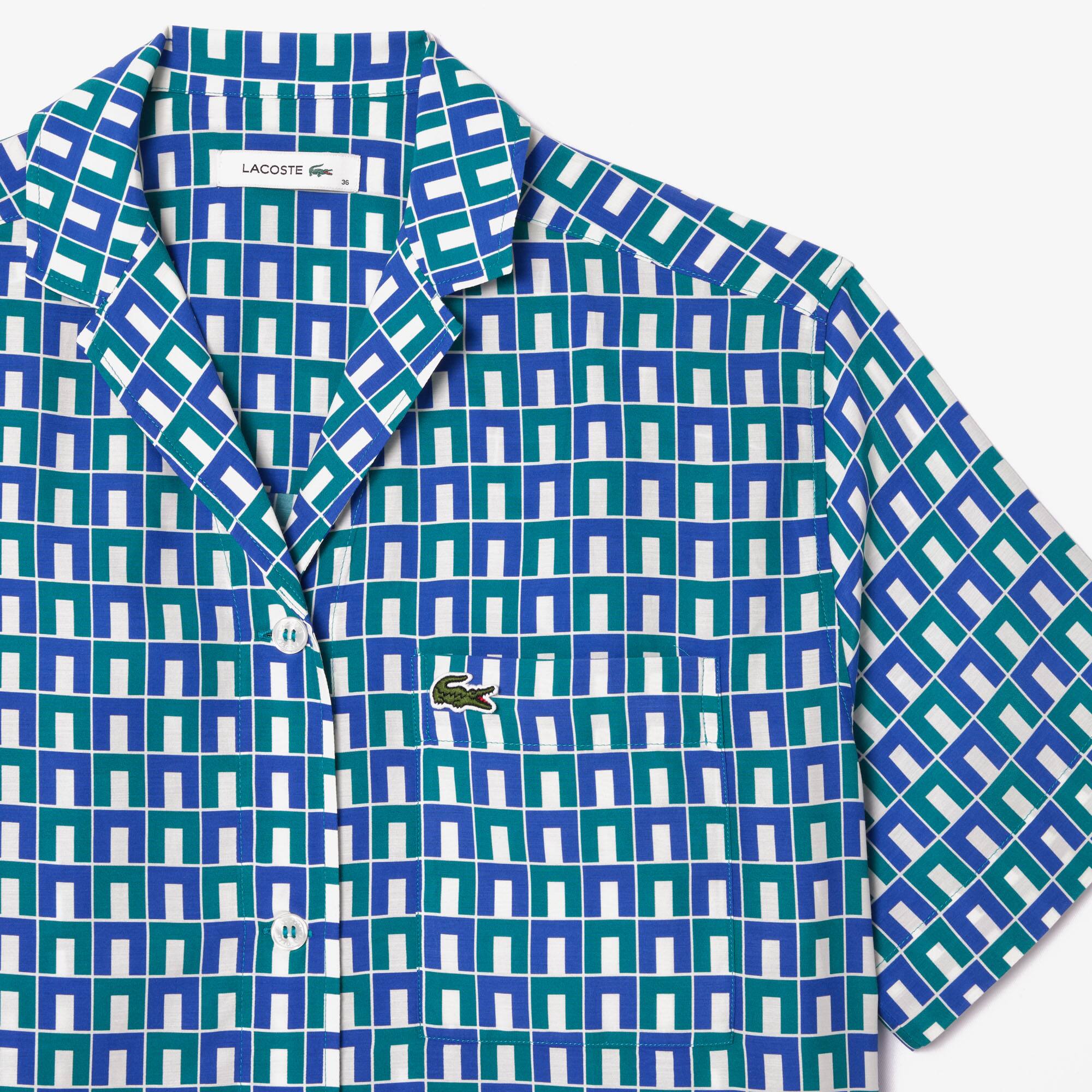 Extraweites kurzärmeliges Hemd mit Aufdruck Hemden & Tops - Weiss - Lacoste - Damen