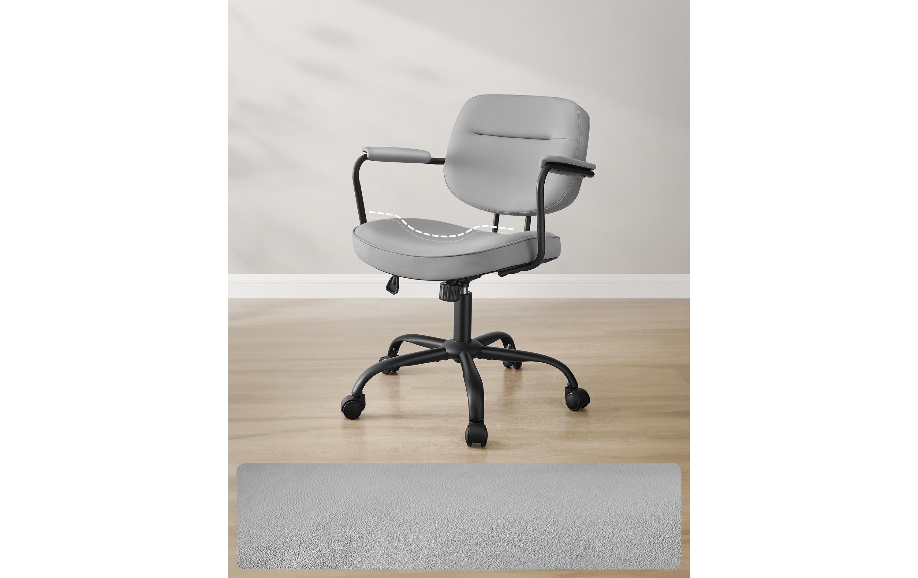 Bürostuhl mit Polsterrücken und Armlehnen, Grau<br>Drehstuhl mit gebogenem Sitz