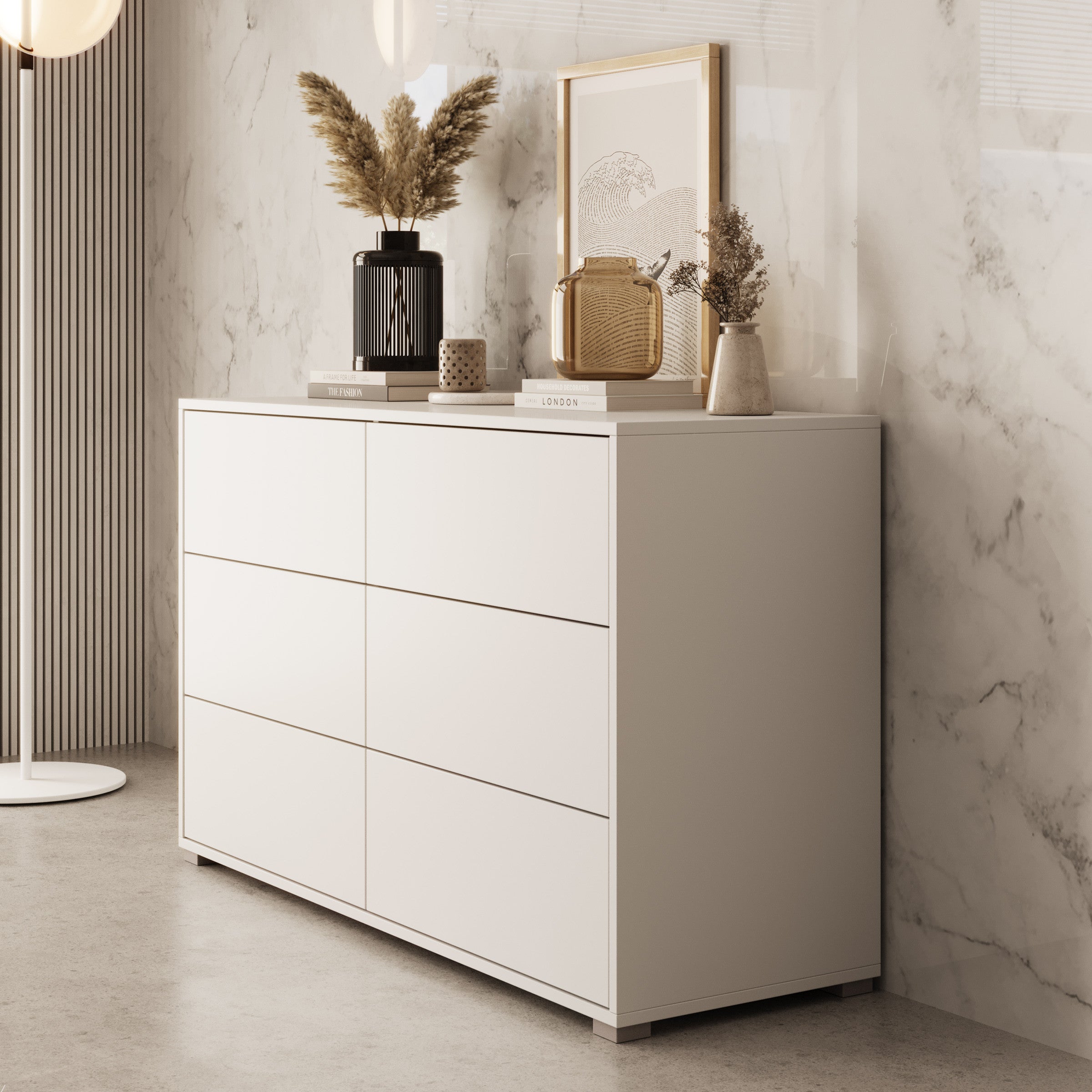 Gideon - Ladekast - Wit - 120x41x73 cm