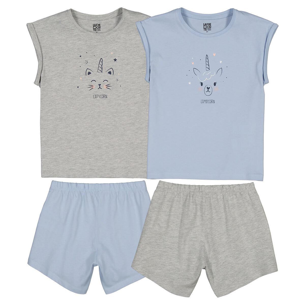 COLEÇÃO LA REDOUTE<br>Conjunto de 2 shorts de pijama em malha de algodão