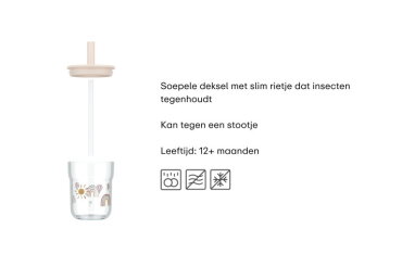 Kinderglas Mepal Mio 250 ml met rietje - Little Farm