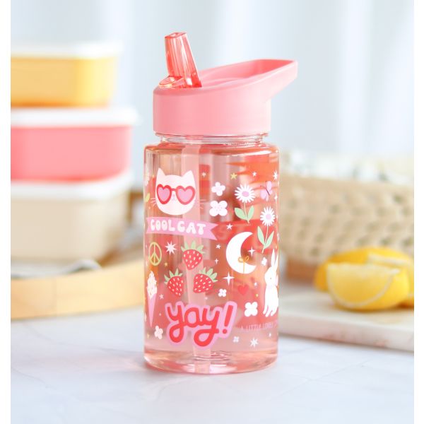 A Little Lovely Company Drinkfles - Fun - 450 ml - Koraalroze