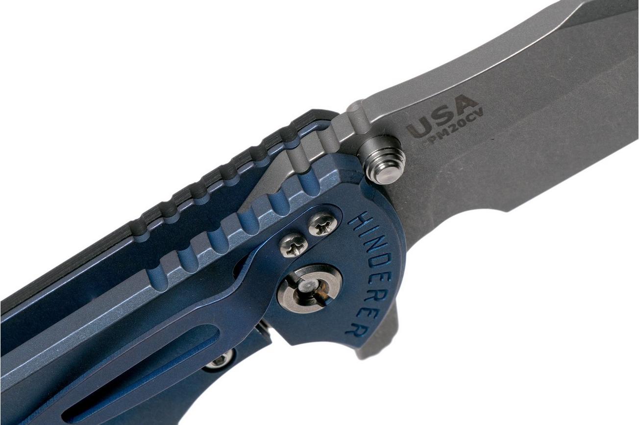 Rick Hinderer XM-24 4” Bowie, CPM 20CV, Battle Blue, Black G10 zakmes