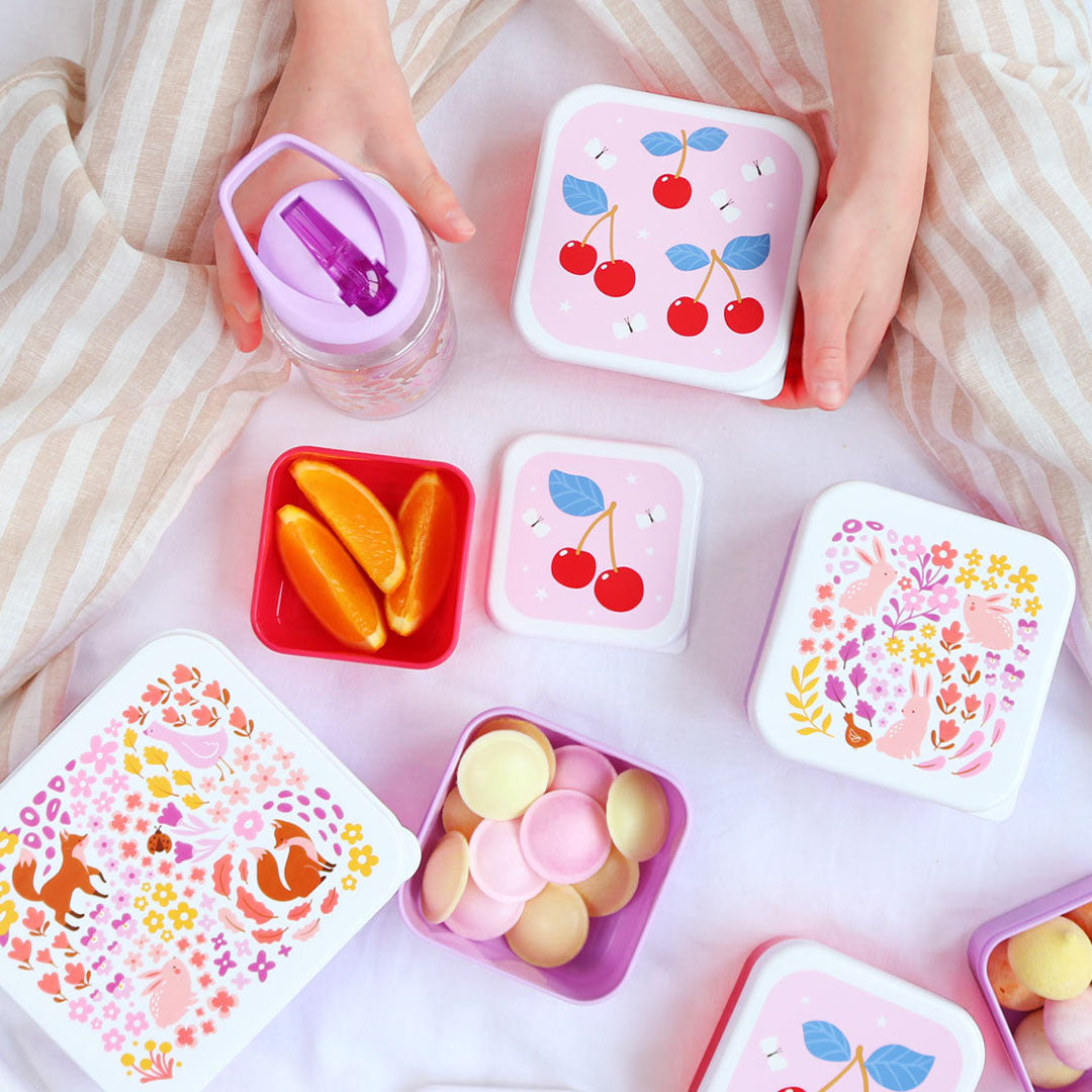 A little lovely company lunchbox set - kersen - 4st