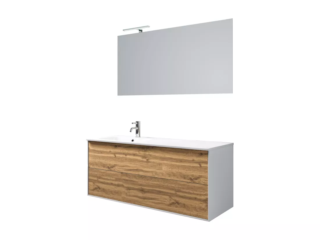 Ensemble de salle de bain vasque SX 4 pièces IGEA chêne miel