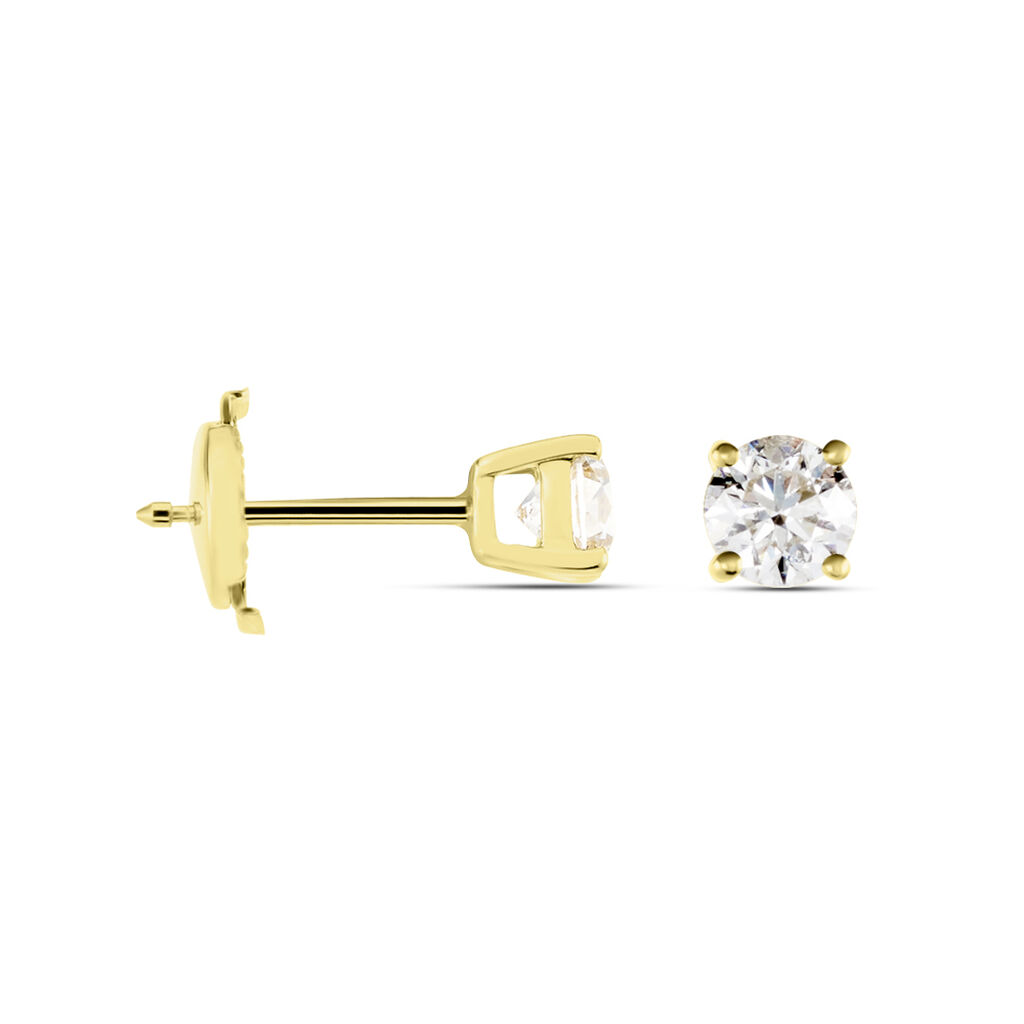 Boucles D'oreilles Puces Victoria Or Jaune Diamant